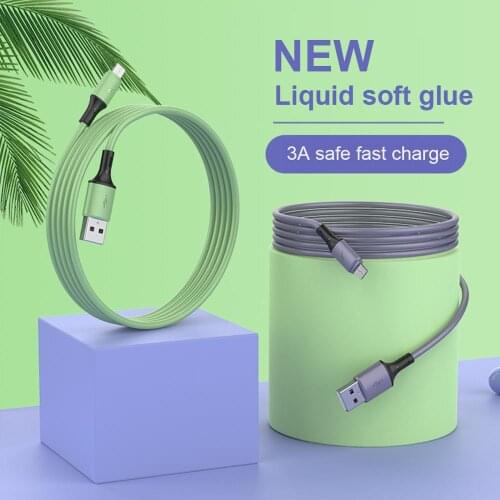 Mobile Phone 3A Fast Charging Data Cord Charge Colorful Liquid Silicone Type-c/Micro USB Cable For Android Xiaomi Samsung Huawei