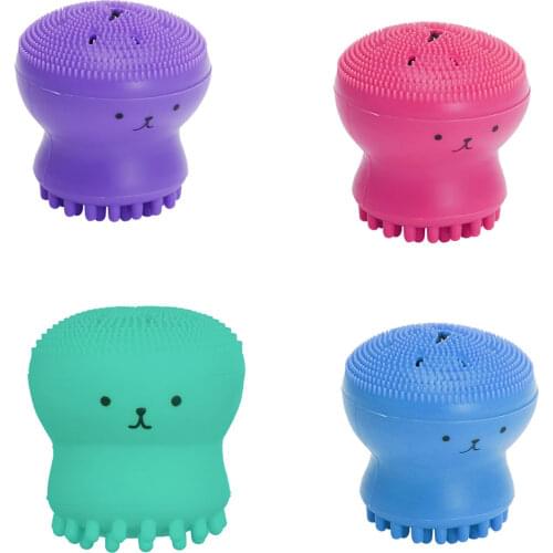 Silicone Small Octopus Facial Cleansing Brushes Face Deep Cleaning Washing Brush Massage Beauty Instrument Clean Pores/exfoliate