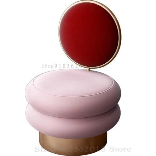 Nordic Stool Net Red Dressing Stool Lazy Makeup Chair Backrest Manicure Stool Simple Modern Home Sofa Stool Low Stool
