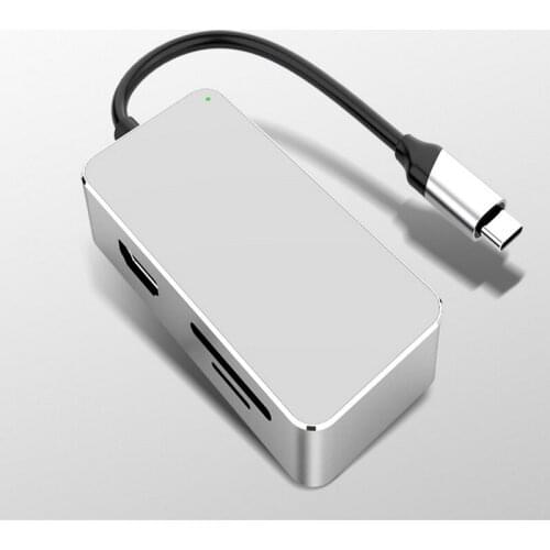 Type-C Hub 4 In 1 USB 3.0 Multi Port Adapter With LED Indicator Concentrator 5 in 1 Docking Station