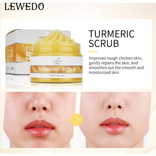 LEWEDO Deep Cleansing Facial Scrub Moisturizing Whitening Nourishing Face Body Head Scalp Exfoliating Scrubs Turmeric Creams
