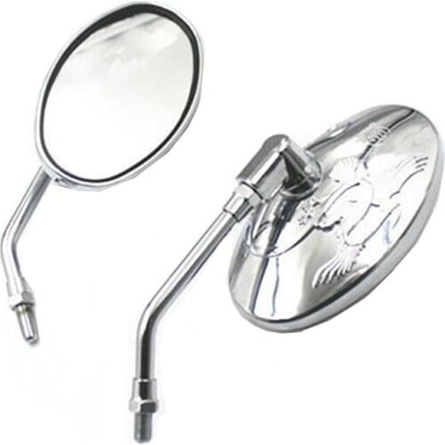2x Chrome Motorcycle Rearview Side Mirrors Dirt bike Scooter Offroad Touring Custom Cruiser Bobber Chopper Touring