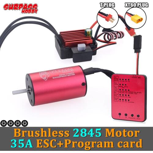 SURPASS HOBBY 2845 Brushless Motor Waterproof 35A ESC Program Card for 1/12 RC Monster Buggy Traxxas Wltoys Hsp ARRMA Kyosho HPI