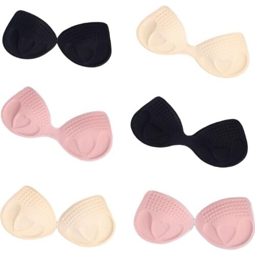 Womens Bionic Latex Bra Pads Cups Inserts Thicken Sponge Reusable Triangle Breast Cushion Swimsuit Push-Up Enhancers