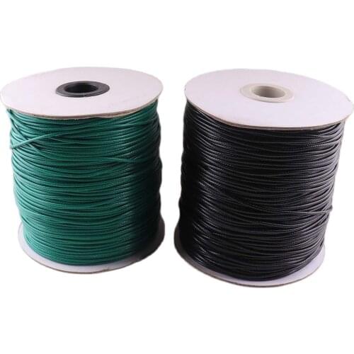 1.5mm Waxed rope Polyester Cord Beaded rope black/green Sewing Thread Leather for DIY Handicraft Tool Craft Jewelry Making