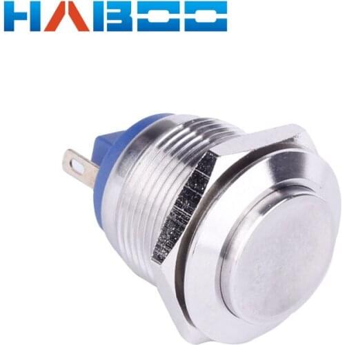 10pcs/lot high head pcb type dia.19mm 1NO switch anti-vandal metal push button switch waterproof switch IP67