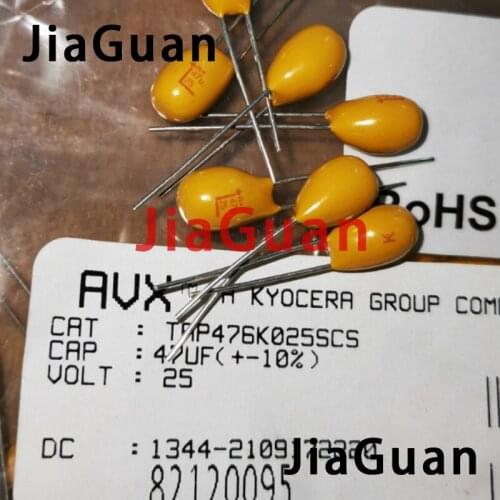 10PCS new TAP 25V47UF 10% Tantalum capacitor DIP TAP476K025SCS Amplifier 47UF 25V 47UF/25V 476K025