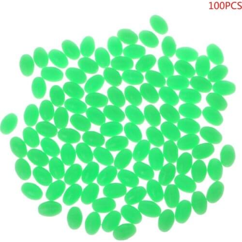 100Pcs Oval Luminous Fishing Lures Fishing Beads Sea Hard Floating Float Tackles