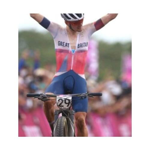 2021 Great Britain Champion Mens Triathlon Short Sleeve Cycling Jersey Sets Skinsuit Maillot Ropa Ciclismo Bicycle Clothing