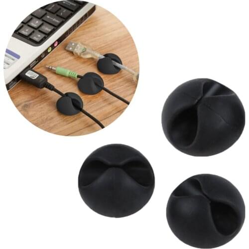 5pcs/Lot Cable Clips USB Charger Holder Desk Tidy Organiser Wire Cord Lead Holder Secure Table Black White wire rack cable rack3