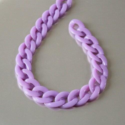 80pcs Solid Purple Acrylic Curb Chain Links,Plastic Curb Chain Links, Open Link per Size 23mmx16mm