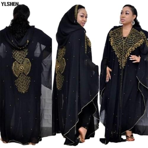 Africa Clothing African Dresses for Women Clothes African Dashiki Dress Plus Size Diamond Abaya Dubai Muslim Dress Robe Africain