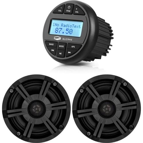 Marine Stereo Boat Radio Audio Bluetooth Media Receiver Car MP3 Player+6.5inch Waterproof Marine Speakers For RV ATV Pool Yacht
