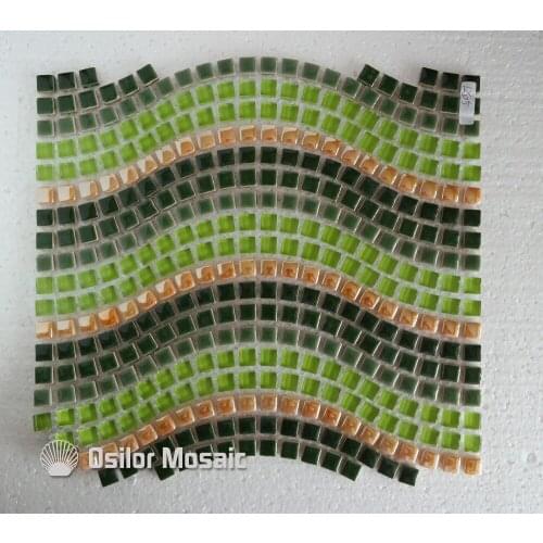 Free shipping waved style glass crystal ceramics mosaic tile for interior house decoration wall tile