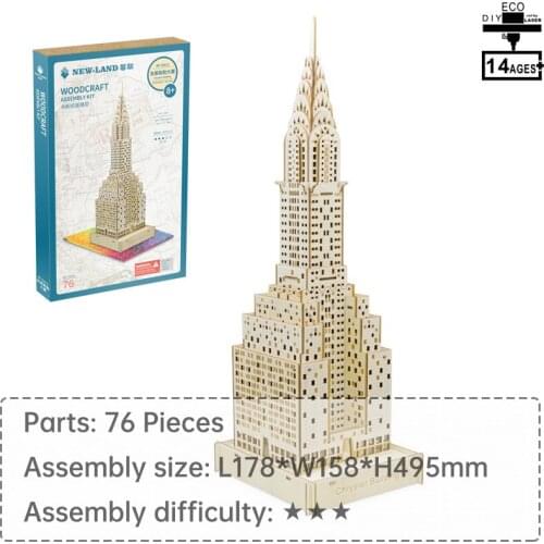 Chrysler building 3D wooden jigsaw puzzle educational toys wooden toy puzzle 1000 pieces DIY assembly toy interactive toy