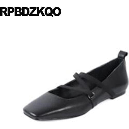 Designer shoes women luxury 2019 genuine leather red italian slip on square toe flats chinese shallow china ladies black brand