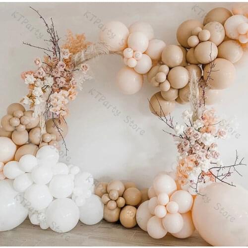 Balloon Garland Arch Boho Wedding Decoration Doubled Nude Blush Double Apricot Balloon White Birthday Party Baby Shower Decor