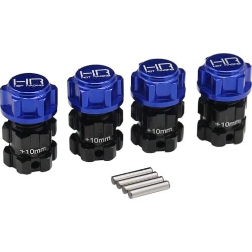 Hot Racing 17mm hex hub wheel adapter and wheel nut set for 1/10 Traxxas E-Revo 2.0 Offset from stock wheel hex +10mm/side