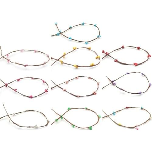 5Pcs Artificial Vine Rattan Twigs Fake Flower Bud Iron Wire Garland Wreath for DIY Dreamcatcher Material Decoration