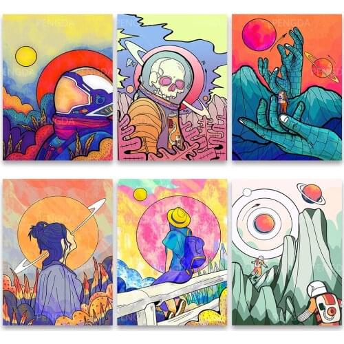 Painting Wall Art Astronauts 5d Diamond Handmade Colorful Full Round Drill Embroidery Aestheticism Cross Stitch Picture Mosaic