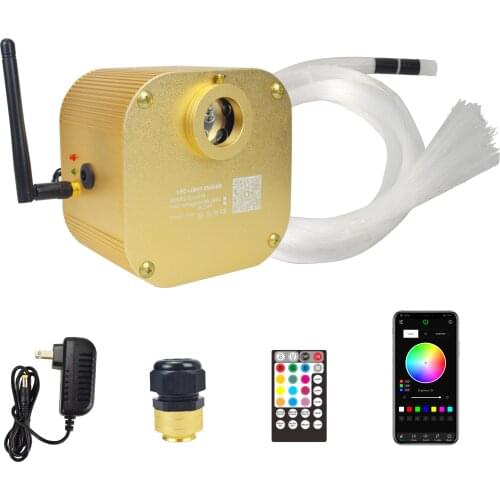 Fibra Optica Plastica Kit 16w Twinkle Led Fiber Light RGBW Include App Music Rf Control Car Or Home Use Roof Colorful Decoration