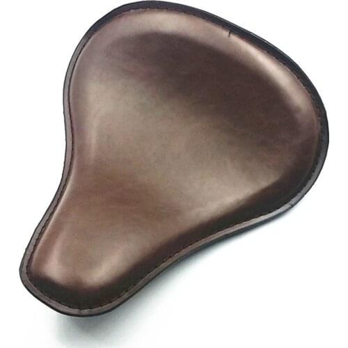 Brown Vintage Retro Motorcycle Leather Solo Seat Chopper Bobber Old Shool Custom CB XL