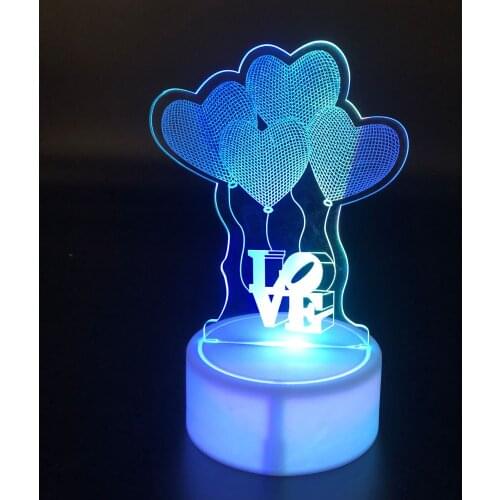 Small Luminous Flash 3D LED Creative Night Light Table Lamp Bedroom Sleep Adult Children Toys Gifts Glow Party Home Decor