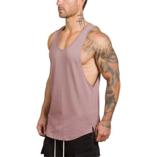 Muscleguys Brand Bodybuilding stringer tank top mens Solid Cotton gym clothes fitness men singlet muscle sleeveless shirt