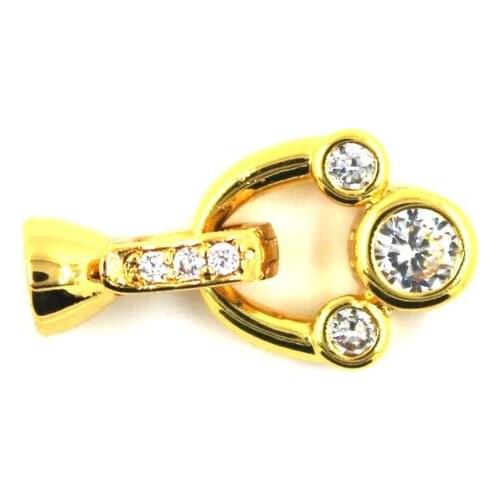 Copper Clasps 18K Gold plated DIY Pearls Jewelry Fittings Fastener Connector Clasps For DIY Gems Pearls Necklace Bracelet Clasp