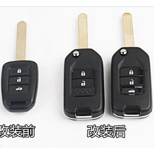 DAKATU Modified Flip Remote Key Shell For Honda FIT XRV VEZEL CITY JAZZ CIVIC HRV 2/3 Buttons Folding Key Case Fob