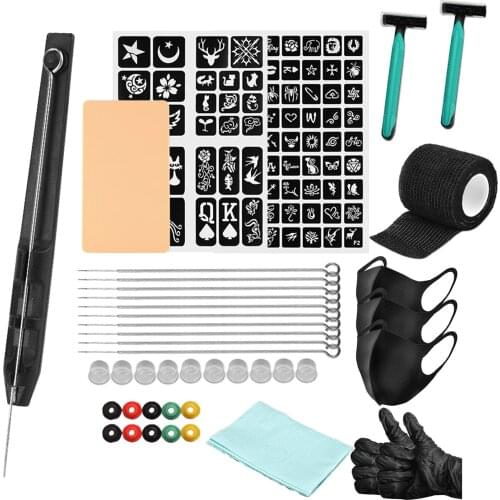 Tattoo Kit 2x Tattoo Stencil 10pcs Tattoo Ink Caps Cups for Tattoo Artists