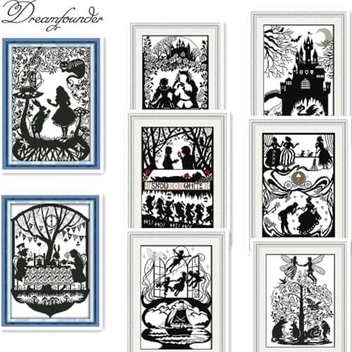 8 patterns available Fairy tales Alice Wizard of Oz cross stitch kit Cinderella Dragon 18ct 14ct 11ct embroidery needlework