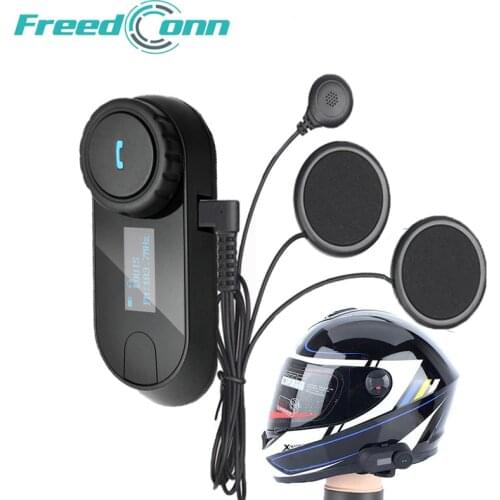 New Version TCOM-SC Bluetooth Motorcycle Interphone Headset Helmet Intercom LCD Screen with FM Radio + Soft Earpiece