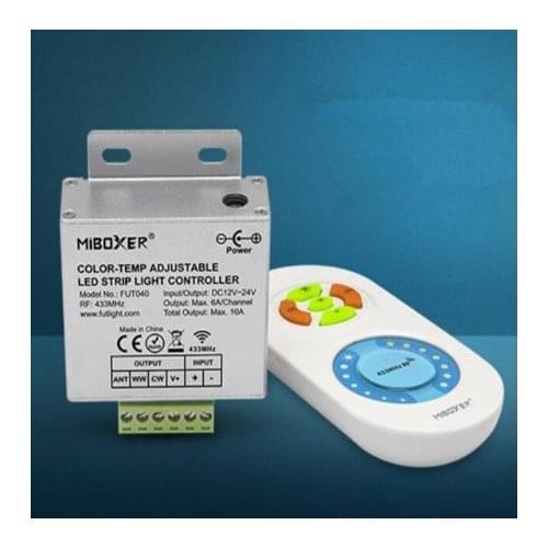 New FUT040 Miboxer 433MHz Dual White CCT LED dimming Controller for warm white&cool white led strip light,DC12V-24V