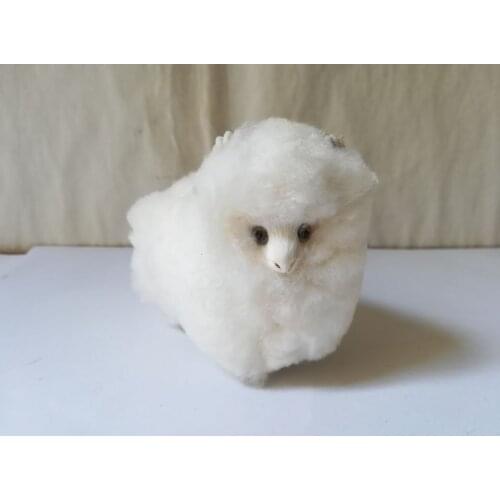 Plastic&fur white goat hard model mini 8x7cm simulation sheep prop craft home decoration toy gift w0289