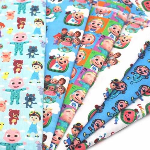 Half yard 45*140cm cartoon Christmas Tissue Kids Home Textile polyester cotton fabric mask 1641