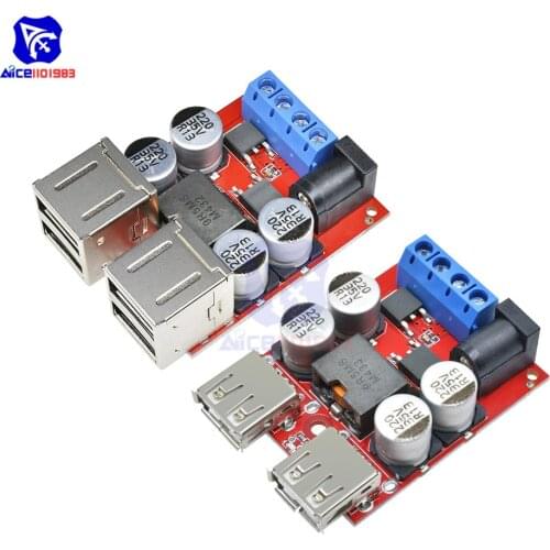Diymore DC-DC 8 -35V to 5V 8A Step Down Buck Converter Power Supply Module 4 USB / 2 USB Output Charging Board for Car