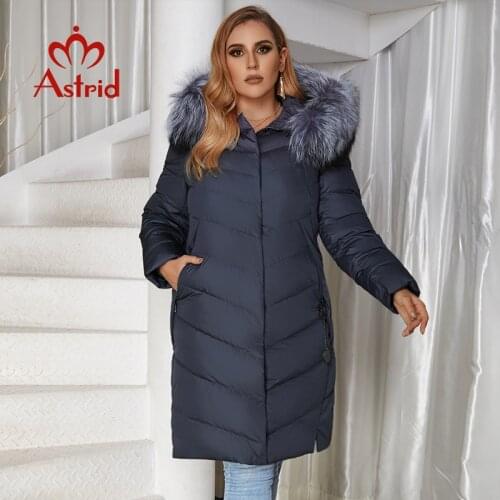 Astrid 2021 Winter New Plus size down jacket women with a fur collar loose clothing outerwear quality women winter coat FR-2160