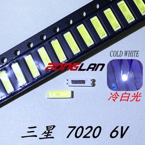 SAMSUNG 200PCS LED Backlight TV LED 7020 LED Backlight High Power 1W 6V 98LM Cool white For LED LCD TV Backlight Application