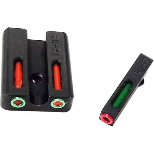 Tactical Real Red Green Fiber Optic Front Sight / Rear Combat Glock Sight Black for real Glock standard models