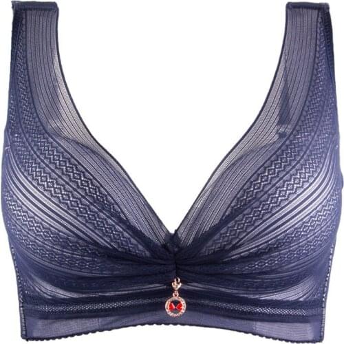 U-shaped bra with beautiful back Large vest-style sexy lace breathable lady bra Large cup to prevent sagging women plus size bra