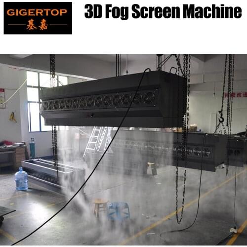 Flightcase Packing Hanging 3D Fog Screen Stage Fog Lighting Remote/Manual Control Water Fog Curtain Video Photo Image Logo Play