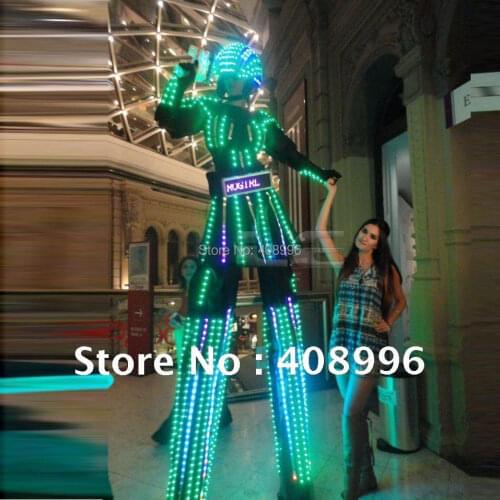 Hot sale lighted LED female robot suit for evening performance/ stage dance/ club device/ evening party /carnival suit
