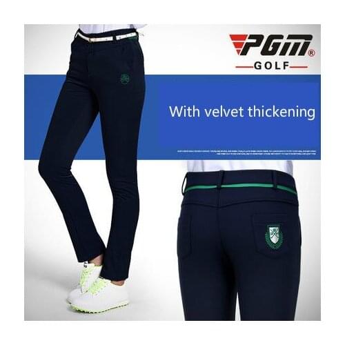 2018 PGM Womens Velvet Golf Pants Lady Slim Spring Pants High Elastic Sports Trousers Size XS-XL