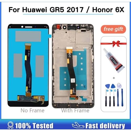 5.5" For Huawei GR5 2017 BLL-L21 BLL-L22 LCD Display Touch Screen Digitizer Assembly For Honor 6X BLN-L24 LCD screen With Frame