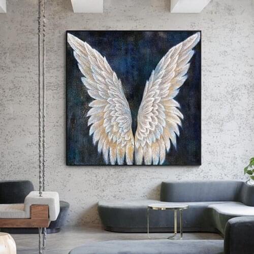 Abstract Angel Wing Feather CanvasPaintings Scandinavian Posters and Prints Modern Cuadros Wall Art Picture for Living Room