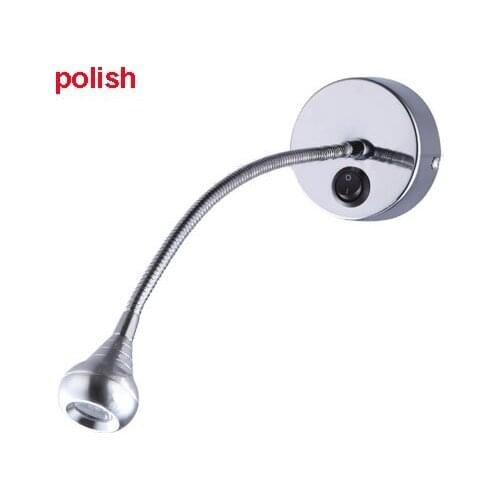 Aluminum Bedside Lamp Reading Lamp Wall Lamp 1W Led Lamp Bathroom Gooseneck Switch Optional