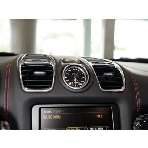 Car Stopwatch For Porsche Boxster 2013-2016 Interior Center Dashboard Clock Compass Time Electronic Meter Clock Accessional chr