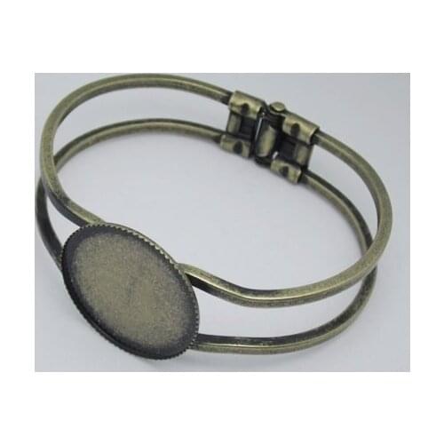 Beadsnice Fashion Cuff Bracelet Setting 25mm Round Bezel Blanks Bracelet Findings DIY Bangles Bracelet gift for her ID12123