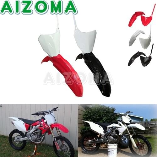 Motocross Dirt Bike Mudguard Fender Front Number Plate for Honda CRF250R 450R CRF250RX CRF450RX 2017-2020 Off-Road Motorcycle